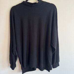 Banana Republic Women’s Mockneck Sweater Black Ribbed Large